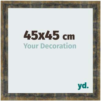 Fotolijst 45x45 cm - Blauw Goud Gemeleerd - MDF - Pisa