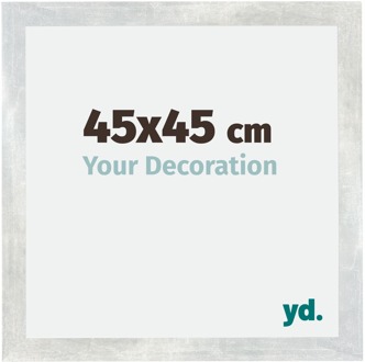Fotolijst 45x45 cm - Zilver Glanzend Vintage - MDF - Mura