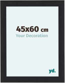 Fotolijst 45x60 cm - Zwart - Houtnerf - MDF - Como Zwart Houtnerf