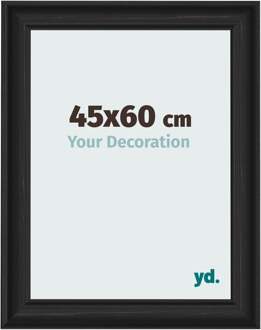 Fotolijst 45x60 cm - Zwart Houtnerf - MDF - Lazio
