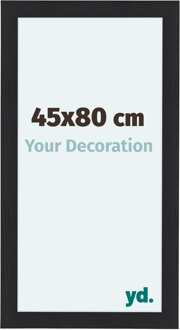 Fotolijst 45x80 cm - Zwart - Houtnerf - MDF - Como Zwart Houtnerf
