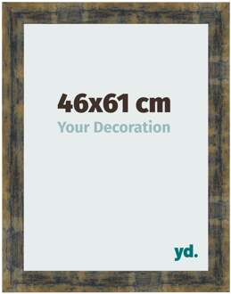 Fotolijst 46x61 cm - Blauw Goud Gemeleerd - MDF - Pisa