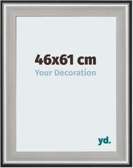 Fotolijst 46x61 cm - Zwart Zilver Gepolijst - Hout - Birmingham