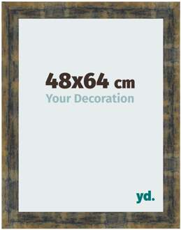 Fotolijst 48x64 cm - Blauw Goud Gemeleerd - MDF - Pisa