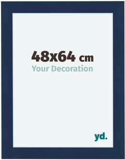 Fotolijst 48x64 cm - Donkerblauw Geveegd - MDF - Como