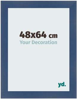 Fotolijst 48x64 cm - Donkerblauw Geveegd - MDF - Pisa
