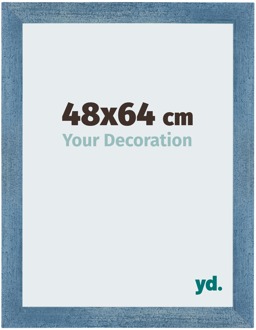 Fotolijst 48x64 cm - Helder Blauw Geveegd - MDF - Mura