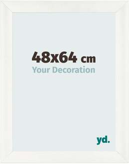 Fotolijst 48x64 cm - Wit Geveegd - MDF - Pisa