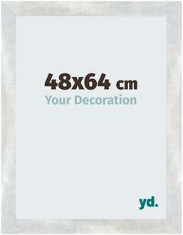 Fotolijst 48x64 cm - Zilver Glanzend Vintage - MDF - Mura