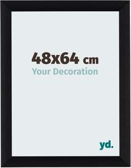 Fotolijst 48x64 cm - Zwart Geborsteld - Aluminium - Tucson
