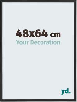 Fotolijst 48x64 cm - Zwart Hoogglans - Aluminium - Miami