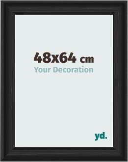 Fotolijst 48x64 cm - Zwart Houtnerf - MDF - Lazio