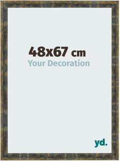 Fotolijst 48x67 cm - Blauw Goud Gemeleerd - MDF - Pisa