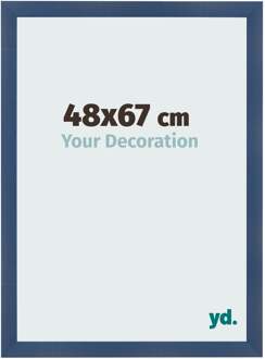 Fotolijst 48x67 cm - Donkerblauw Geveegd - MDF - Pisa