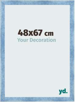 Fotolijst 48x67 cm - Helder Blauw Geveegd - MDF - Pisa