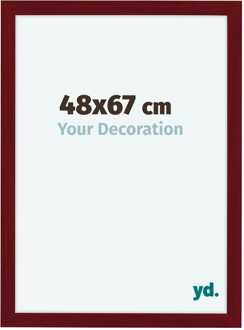 Fotolijst 48x67 cm - Wijnrood Geveegd - MDF - Como