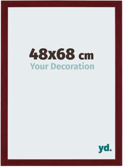 Fotolijst 48x68 cm - Wijnrood Geveegd - MDF - Mura
