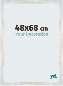 Fotolijst 48x68 cm - Zilver Glanzend Vintage - MDF - Mura