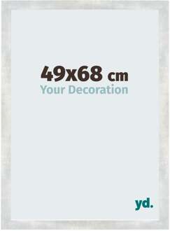 Fotolijst 49x68 cm - Zilver Glanzend Vintage - MDF - Mura