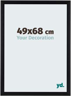 Fotolijst 49x68 cm - Zwart Geborsteld - Aluminium - Tucson
