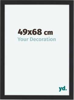 Fotolijst 49x68 cm - Zwart - Houtnerf - MDF - Como Zwart Houtnerf