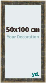 Fotolijst 50x100 cm - Blauw Goud Gemeleerd - MDF - Pisa