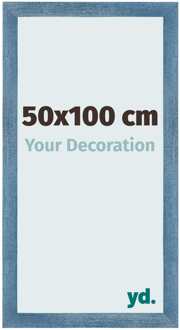 Fotolijst 50x100 cm - Helder Blauw Geveegd - MDF - Mura
