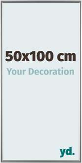 Fotolijst 50x100 cm - Zilver Hoogglans - Kunststof - Evry