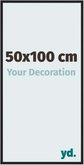 Fotolijst 50x100 cm - Zwart Hoogglans - Aluminium - Miami