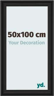 Fotolijst 50x100 cm - Zwart Houtnerf - MDF - Lazio