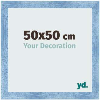 Fotolijst 50x50 cm - Helder Blauw Geveegd - MDF - Pisa
