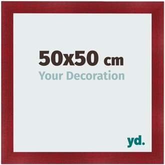 Fotolijst 50x50 cm - Wijnrood Geveegd - MDF - Pisa