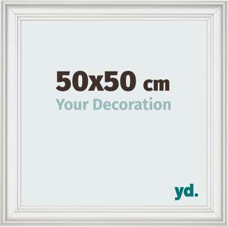 Fotolijst 50x50 cm - Wit Geveegd - MDF - Lazio