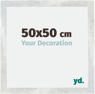 Fotolijst 50x50 cm - Zilver Glanzend Vintage - MDF - Mura
