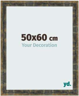 Fotolijst 50x60 cm - Blauw Goud Gemeleerd - MDF - Pisa