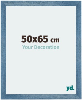 Fotolijst 50x65 cm - Helder Blauw Geveegd - MDF - Mura