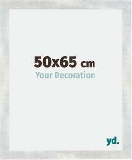 Fotolijst 50x65 cm - Zilver Glanzend Vintage - MDF - Mura