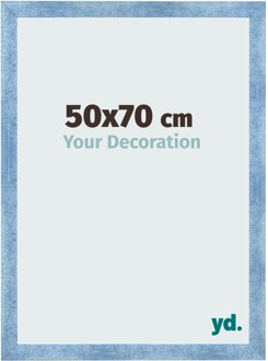 Fotolijst 50x70 cm - Helder Blauw Geveegd - MDF - Pisa