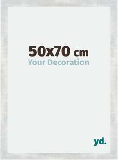 Fotolijst 50x70 cm - Zilver Glanzend Vintage - MDF - Mura