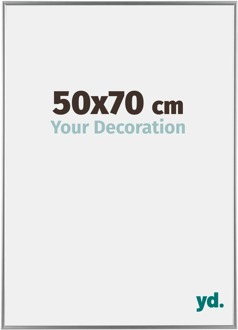 Fotolijst 50x70 cm - Zilver Hoogglans - Kunststof - Evry