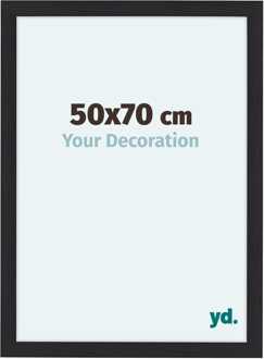 Fotolijst 50x70 cm - Zwart - Houtnerf - MDF - Como Zwart Houtnerf