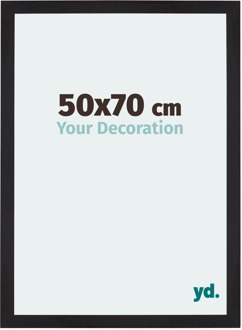 Fotolijst 50x70 cm - Zwart Houtnerf - MDF - Mura