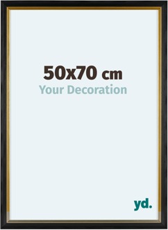 Fotolijst 50x70cm Zwart Goud Hout Lincoln - 50x70 cm