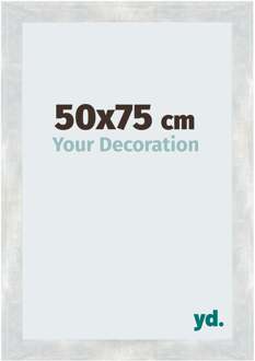 Fotolijst 50x75 cm - Zilver Glanzend Vintage - MDF - Mura