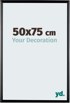 Fotolijst 50x75cm - Zwart Hoogglans - Kunststof - Bordeaux - 50x75 cm