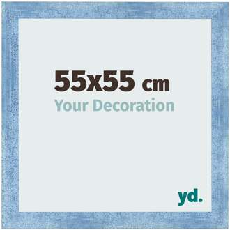 Fotolijst 55x55 cm - Helder Blauw Geveegd - MDF - Pisa