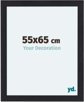 Fotolijst 55x65 cm - Zwart - Houtnerf - MDF - Como Zwart Houtnerf