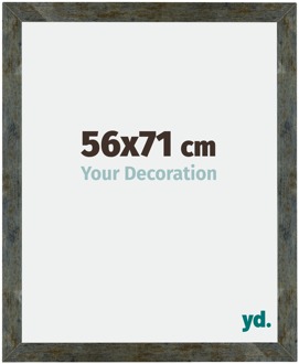 Fotolijst 56x71 cm - Blauw Goud Gemeleerd - MDF - Mura