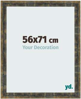 Fotolijst 56x71 cm - Blauw Goud Gemeleerd - MDF - Pisa