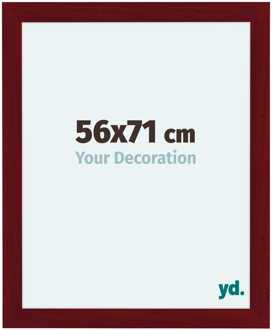 Fotolijst 56x71 cm - Wijnrood Geveegd - MDF - Como
